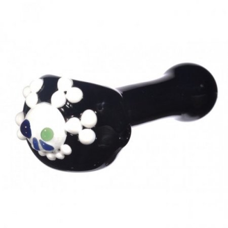 3.5" Hazard Skull Glass Spoon Hand Pipe - High Quality New