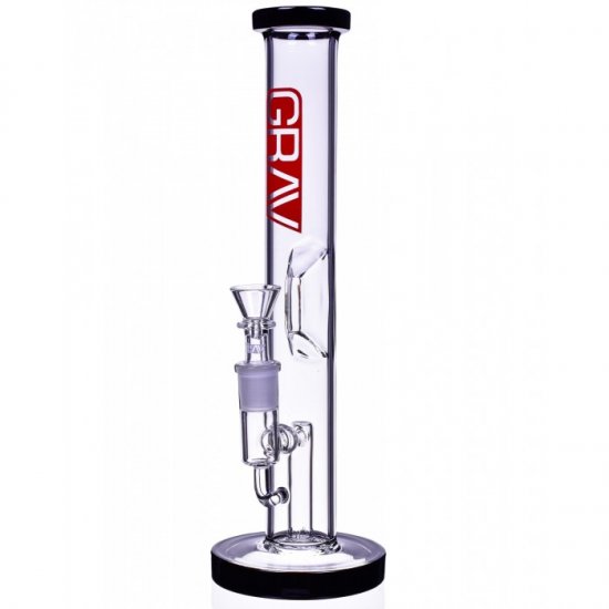 GRAV? 12\" Smoking Bong Clear Straight Base Inline Inverted Perc New