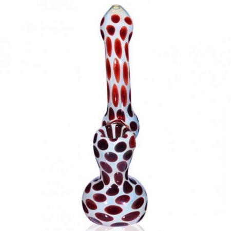 7" Honeycomb Glass Bubbler -Red Dots New