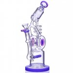 Smoker's Gun - Lookah? - 12" Coil To Inline Perc Bong - Purple New