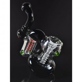 7" Double Chamber Bubbler - Black New