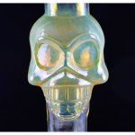 16" Skull Glass Bong Water Pipe - Golden Fumed New