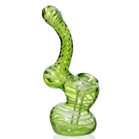 5" Mini Swirled Bubbler Pipe - Neon Green New