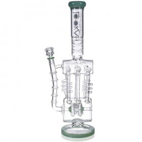 The Missing Alderaan Relic - Lookah Platinum Series Bong - 18" Barrel Spiral Blast Recycle Ice Glass Bong - Lake Green New