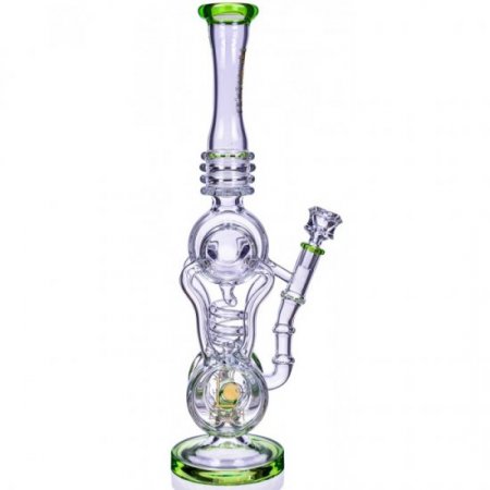 Twin Turbo - Lookah? - 16" Double Barrel Recycler Bong - Clear New