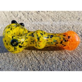 5" Thick And Heavy Color Burst Glass Hand Pipe New