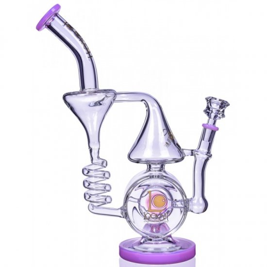 Smoke Artillery - Lookah? - 13\" BARREL SPIRAL CONE RECYCLE BENT NECK GLASS WATER PIPE - Pink New