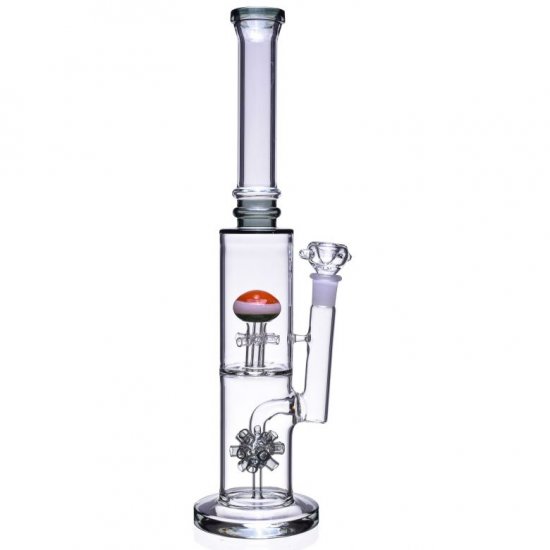 16\" Inch Sprinkler Percolator to Circ Ball Perc Bong Glass Water Pipe - 18mm Male Dry Herb Bowl - Black New