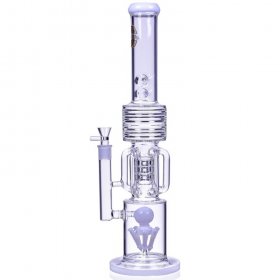 Smoke Runner - On Point Glass - 20" 6 Arm w/ Sprinkler Perc Bong - White New