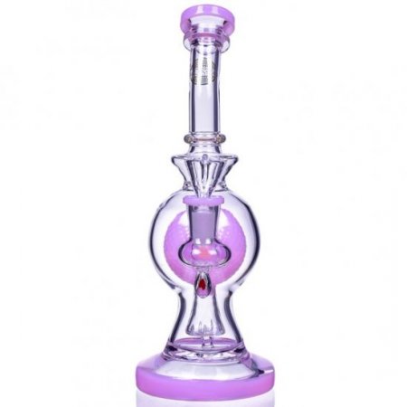 SpikeyBall Smoke - On Point Glass - 10" Tilted Globe Design Matrix Perc Bong New