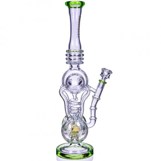 Twin Turbo - Lookah? - 16\" Double Barrel Recycler Bong - Clear New