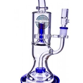 Sapphire Rig - 12" Double Showerhead Dab Rig With 14MM Male Banger Bowl New