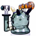 The Wendigo - Spikey Monster Bong/Dab Rig - Clear Black New