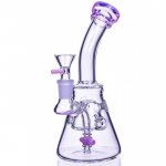 8" Titled Propeller Perc Fabegg Base Bong - Pink New