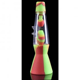 Lava Lamp Inspired Bong - 10" Inline Perc Silicone And Glass Hybrid Bong New