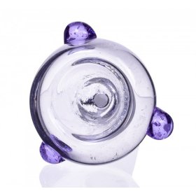 Smoking Accessories 14mm Dry Male Glass Bowl With Purple Accent - Dry Herb New