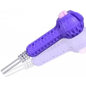 Stratus - 2 in 1 Honey Dab Straw and Silicone Hand Pipe - Purple New