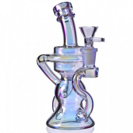 J'onn J'onzz's Bong - 6" Golden Fumed Shiny Smoking Recycler - Purple Hue New