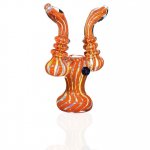 7" Double Handle Fumed Bubbler - Color Blast - Assorted Colors New