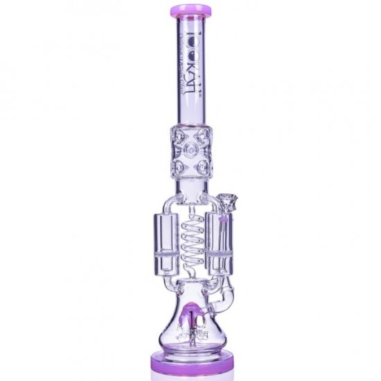 Strange Smoke - Lookah? - 20\" Sprinkler Perc And Quad Honeycomb Bong - Pink New