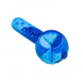 Stratus - 4" Silicone Hand Pipe 2 In 1 With Honey Dab Straw - Aqua Blue New