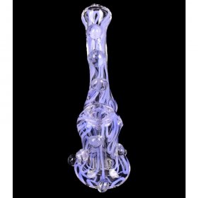 6" SWIRLED BUBBLER WITH BEADS - PURPLE New