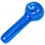 Smoke Galaxy - 5" Green Glitter Filled Gel Glass Pipe - Freezable Hand Pipe Ice Cold Freezer Blue New