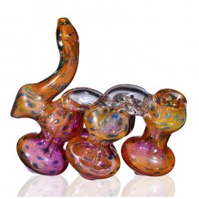 8" Quadruple Chamber Golden Fumed Side By Side Bubbler New