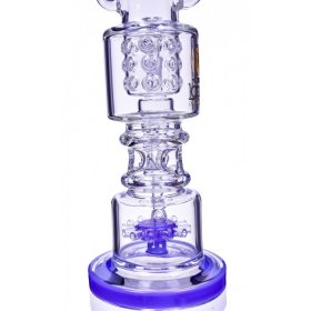 Smoke Slasher - Lookah? - 16" Sprinkler Perc Recycler Bong - Purple New