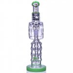 The Colosseum - Lookah? - 15" Donut Recycler Honeycomb to Sprinkler Perc Bong - Milky Green New