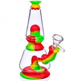 Deluminator - 7" Double Chamber Hybrid Silicone Bong New