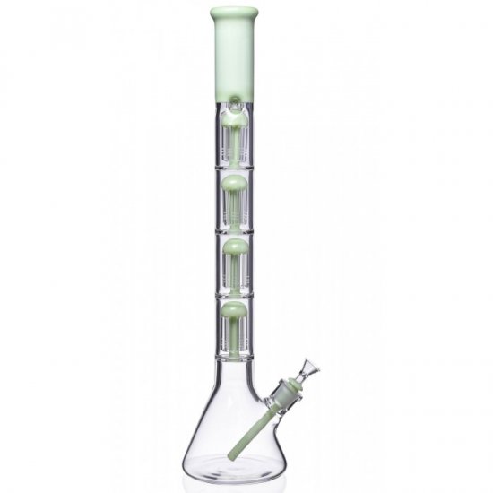 2 foot bong Quad Tree Perc Bong with A Matching Down Stem and A Bowl - New Green New