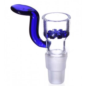 14 To 19 MM Dual Use Male Dry Herb Bowl With Built In Star Shaped Glass Screen - Blue New