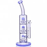 The Defender - 14" Triple Inline Showerhead Bong - American Blue New