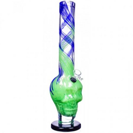 The Oathkeeper - 16" Multicolor Thick & Heavy Skull Face Design Bong New