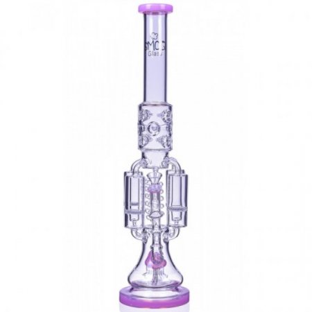 Chamber's of Secrets - SMOQ Glass - 22" Quad Honeycomb to Sprinkler Perc Bong - Pink New