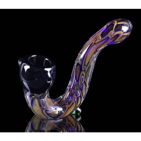 5\" Fumed Purple Venous Sherlock Glass Hand Pipe - Color Veins New