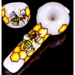 The Bumblebee - 5" Honeycomb Glass Pipe New