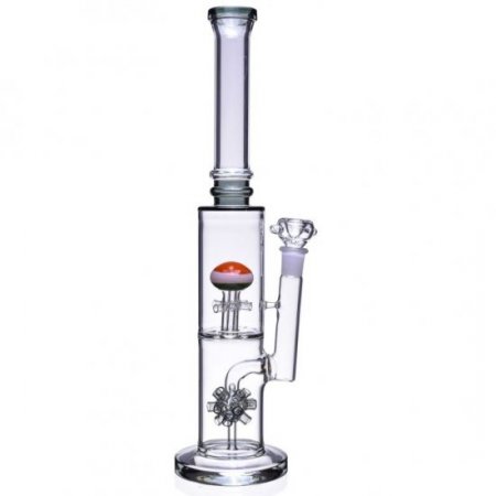 16" Inch Sprinkler Percolator to Circ Ball Perc Bong Glass Water Pipe - 18mm Male Dry Herb Bowl - Black New