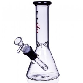 8" ChillGlass Clear Beaker Base Bong Water Pipe - Black New