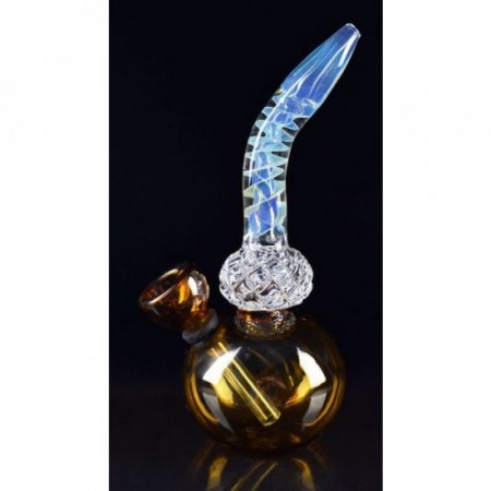 5" Spiral Tilted Mini Bong - Crystal Fumed New