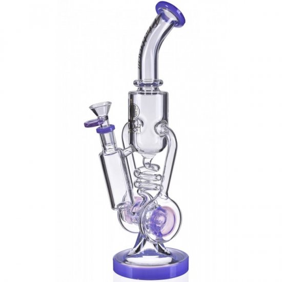 Kelex Inspired Bong - 13\" Lookah Bong with shower head And Barrel Perc Bucket - Slime Purple New