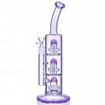 The Defender - 14" Triple Inline Showerhead Bong - American Purple New