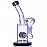 The Quaffle - 6" Tilted Design Showerhead Bong Water Pipe - Black New