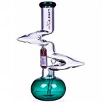 Chill Glass 15" Double Zong Bong w/ Down Stem and 14mm Dry Bowl - Green New