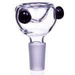Smoking Accessories 14mm Dry Male Glass Bowl With Black Accent - Dry Herb New