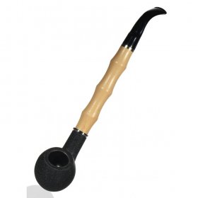 8" Churchwarden Pipe - Black Ebony New