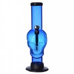 9" Skull Acrylic Water Pipe - Large - Blue New