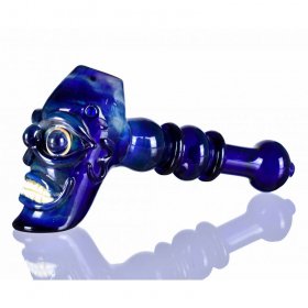 8" The Terminator Hammer Bubbler - Aqua Blue New