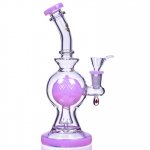 SpikeyBall Smoke - On Point Glass - 10" Tilted Spherical Matrix Perc Bong - Purple New